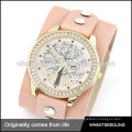 Teenage New Fashion Wide Strap With Lucky Tree en cuir véritable montre homme / fille